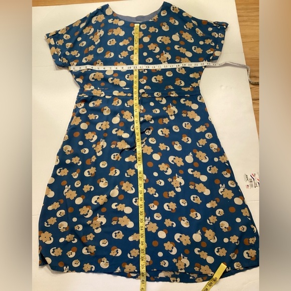 White Stuff blue drawstring dress, viscose, mid length, Size 10 - Picture 7 of 15